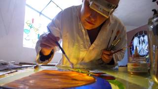 Judith Debryun stained glass maker  vitrail彩色玻璃 [upl. by Mellar]