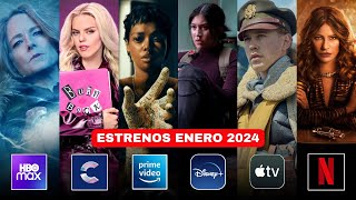 🚨 ESTRENOS ENERO 2024 Películas y Series en STREAMING NETFLIX DISNEY PRIME CINES y HBO [upl. by Idalina74]