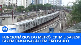 Greve em SP Funcionários do Metrô CPTM e Sabesp entram em greve  SBTNewsnaTV 031023 [upl. by Cleres539]