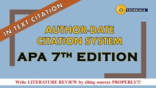 HOW TO CITE SOURCES IN LITERATURE REVIEW APA 7th Edition [upl. by Farl336]