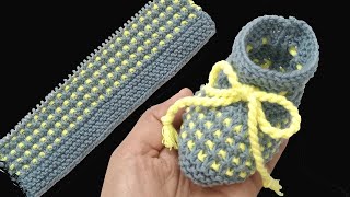 Easy Knitting Baby Booties  Socks  Shoes  Slipper  Baby Socks  Woolen Socks [upl. by Irtak740]