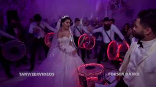 Groom surprises bride  AWESOME WEDDING ENTRANCE with 16 DRUMMERS Forsen dabke [upl. by Jurdi271]