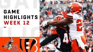 Browns vs Bengals Week 12 Highlights  NFL 2018 [upl. by Aletsirc]