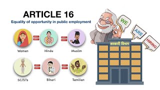 Article 16  Fundamental Rights  Equality of Opportunity in Public Employment  Right to Equality [upl. by Nryhtak]