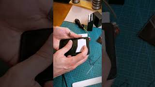 Some leather ASMR Ungluing of this black cardholder Leathercraft [upl. by Nemrac]