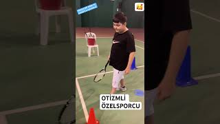 OTİZMLİ ÖZEL SPORCUM CAN İLE KORT TENİSİ👏🎾 [upl. by Ayardna]