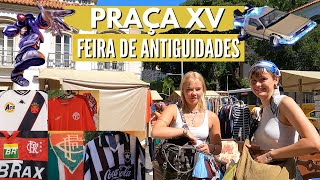 FEIRA DE ANTIGUIDADES DA PRAÃ‡A XV Andando no CENTRO do Rio de Janeiro  RJ [upl. by Faust]