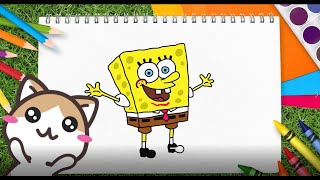 Belajar Menggambar Spongebob  Belajar Menggambar dan Mewarnai untuk Anak Bersama Coki [upl. by Mccallion]