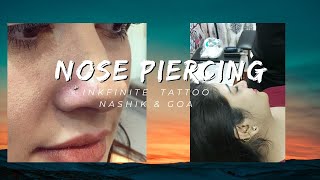 NOSE PIERCING WITH NEEDLE  HOW TO DO NOSE PIERCING WITH NEEDLES  PROFFESIONAL PIERCING INDIA [upl. by Gitt]