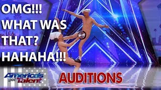 Men With Pans Comedy Duo Perform With A Surprising Wardrobe Choice  Americas Got Talent 2017 [upl. by Liam]