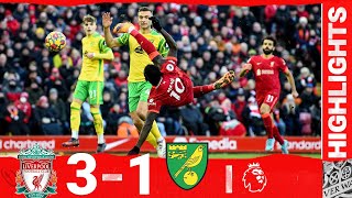 Highlights Liverpool 31 Norwich  Salah Mane amp Diaz score in emphatic comeback [upl. by Doro538]