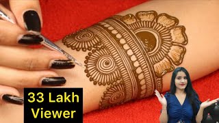 करवा चौथ 2021 Special Stylish Easy Mehndi Design Misssakshivlogs BridalFull Hand For Front Hand [upl. by Layman]