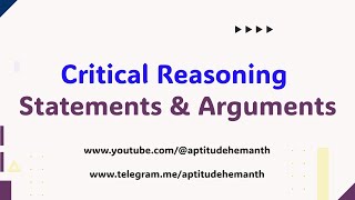 Statements amp Arguments  Critical Reasoning  Accenture [upl. by Nahtanhoj27]