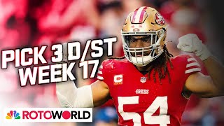 49ers Bills Raiders lead Defense DST Start Em  Sit Em for Week 17  Rotoworld  NFL on NBC [upl. by Mccartan]