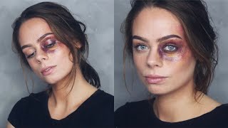 HOW TO GIVE YOURSELF A BLACK EYE  HALLOWEEN Tutorial [upl. by Dennett]