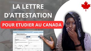 La Lettre dattestation pour Étudier au Canada en 2024 [upl. by Nyrrek]