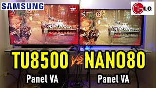 Samsung TU8500 vs LG NANO80 Smart TVs 4K con Paneles VA ¿Cuál tiene menos Clouding [upl. by Regan]