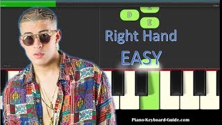 Bad Bunny Amorfoda Slow Right Hand Easy Piano Tutorial [upl. by Hess]