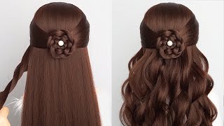 Easy amp Cute Hairstyle Long Hair  Braid Simple Hair Style Girl For Wedding Guest [upl. by Gavrilla809]