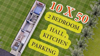 10x50 best row house planning ll 2 Bedroom [upl. by Reni342]