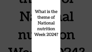 What is the theme of National nutrition Week 2024 [upl. by Ahto]