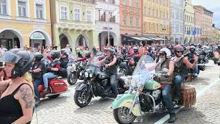 Odjezd Indian riders fest 2024 z náměstí v Českých Budějovicích 4K [upl. by Adnawt]