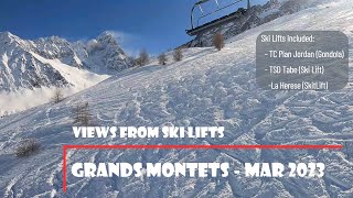 Les Grands Montets Chamonix Ski lifts videos in 4K  Watch the area from the ski lifts [upl. by Amoakuh]