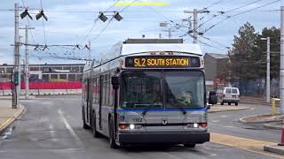 Silverline Trolleybus or Bus in Boston USA 2018 [upl. by Chessy]