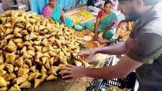 Very Huge Samosa Making Process Video  Biggest Samosa Making in Rajahmundry Samosa Hub Recipe [upl. by Ahsinoj279]