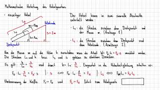 Einfache Maschinen 04  Der Hebel und das Hebelgesetz [upl. by Ribak769]