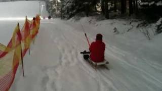 Rodeln am Rodellift Skilift Riedlberg Bayerischer Wald Bayern [upl. by Jenilee]