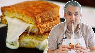 The Cheesiest FRIED MOZZARELLA SANDWICH Like an Italian Mozzarella in Carrozza [upl. by Leacock]