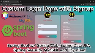 Simple Java Web ApplicationCustom Login and Signup Form w Web Security JPA Thymleaf and MySQL [upl. by Burnight]