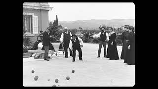 Boules game in 1896 France Black and white footage [upl. by Norval]