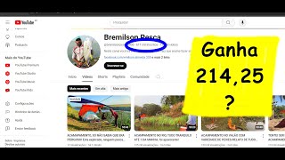 Bremilson pesca ganha quanto R21435 Reais no Youtube [upl. by Cowen]