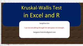 105 Kruskal Wallis test in Excel and R [upl. by Ardnuasac]