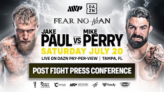 JAKE PAUL VS MIKE PERRY POSTFIGHT PRESS CONFERENCE LIVESTREAM [upl. by Balbur361]