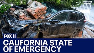 California weather State of Emergency declared amid powerful SoCal storm [upl. by Ishmael712]