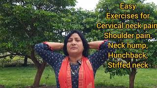 Cervical neck pain के लिए easy Exercises  Cervical spondylitis  Neck hump  Hunchback [upl. by Ennaed]