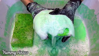 Full rinse 💚 Green paste 🤍Squeezing sponges Asmr [upl. by Marcelle304]