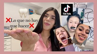 Odontologa reacciona a videos de tiktok LO QUE NO DEBES HACER NUNCA❌🦷 [upl. by Neu]