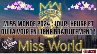 🇫🇷 LuciaArellano  MissWorld2024  jour heure et où le VOIR EN LIGNE GRATUITEMENT [upl. by Tarryn]