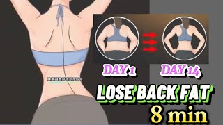 Exercise For Back Fat  8min Workouts Reduce Back Fat  Slim Back amp Lean Arm at Home [upl. by Hettie]