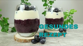 GESUNDES REZEPT ChiaPudding mit Blaubeeren👍Vegan 💯Reteta de budinca de chia cu afine [upl. by Ahsircal469]