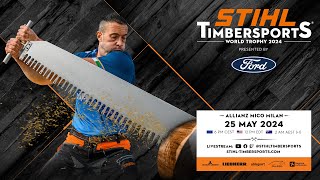 STIHL TIMBERSPORTS® World Trophy 2024 in Milan Italy English commentary [upl. by Walliw]