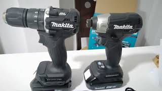 makita black 18 voltios taladro percutor DHP487 atornillador de impacto DTD157 [upl. by Aerbas870]