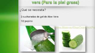 Mascarilla de Sábila Mascarilla Casera de pepino y aloe vera Para la piel grasa [upl. by Eibocaj]