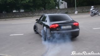 AUDI RS4  ACCELERATION WITH SMOKING TIRES [upl. by Dranrev]