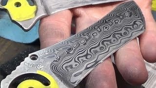 Etching Damascus knife blades [upl. by Lytton602]