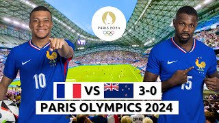 OLYMPIC PARIS 2024 FOOTBALL FRANCE VS NEW ZEALAND 30 GOALS AND REACTIONS  OLIMPIADE PRANCIS [upl. by Ramirolg]